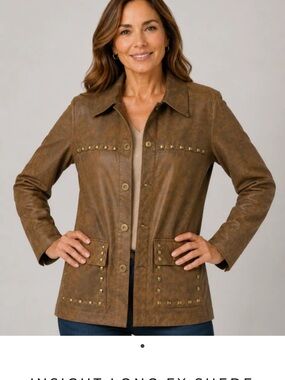 Insight Brown Studded Leather Jacket